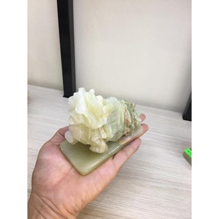 Cặp Tỳ Hưu đá Hoàng Long, đá Ngọc Xanh có đế