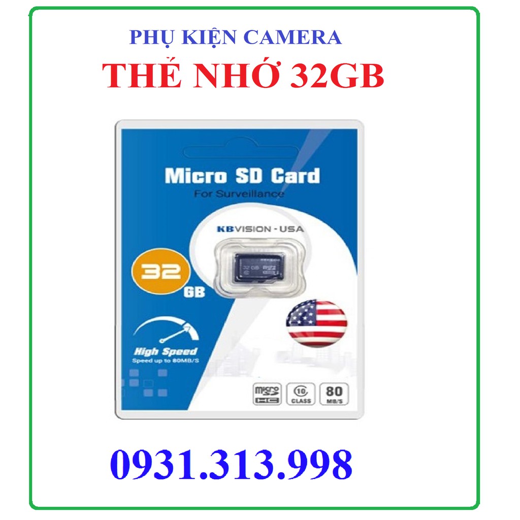 Phụ kiện camera THẺ NHỚ 32GB KBVISION | BigBuy360 - bigbuy360.vn