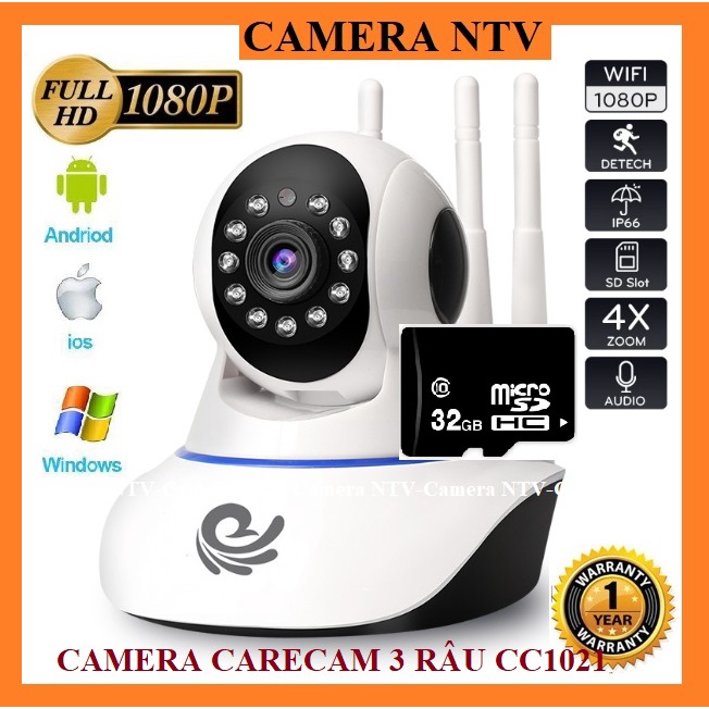 CAMERA CARECAM 3 RÂU - Dò Theo Chuyển Động - BẢO HÀNH 12 THÁNG