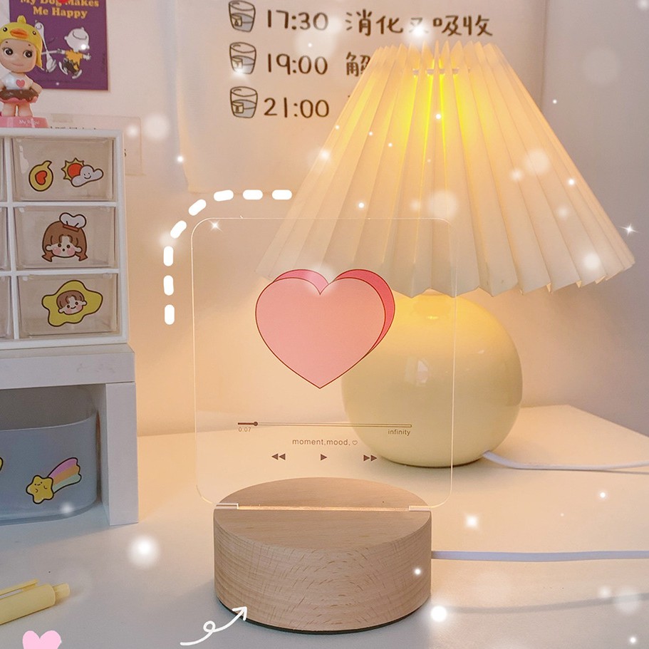 Đèn Ngủ Để Bàn Mini LED Chiếu Hình Vàng Ấm Moment, Mood