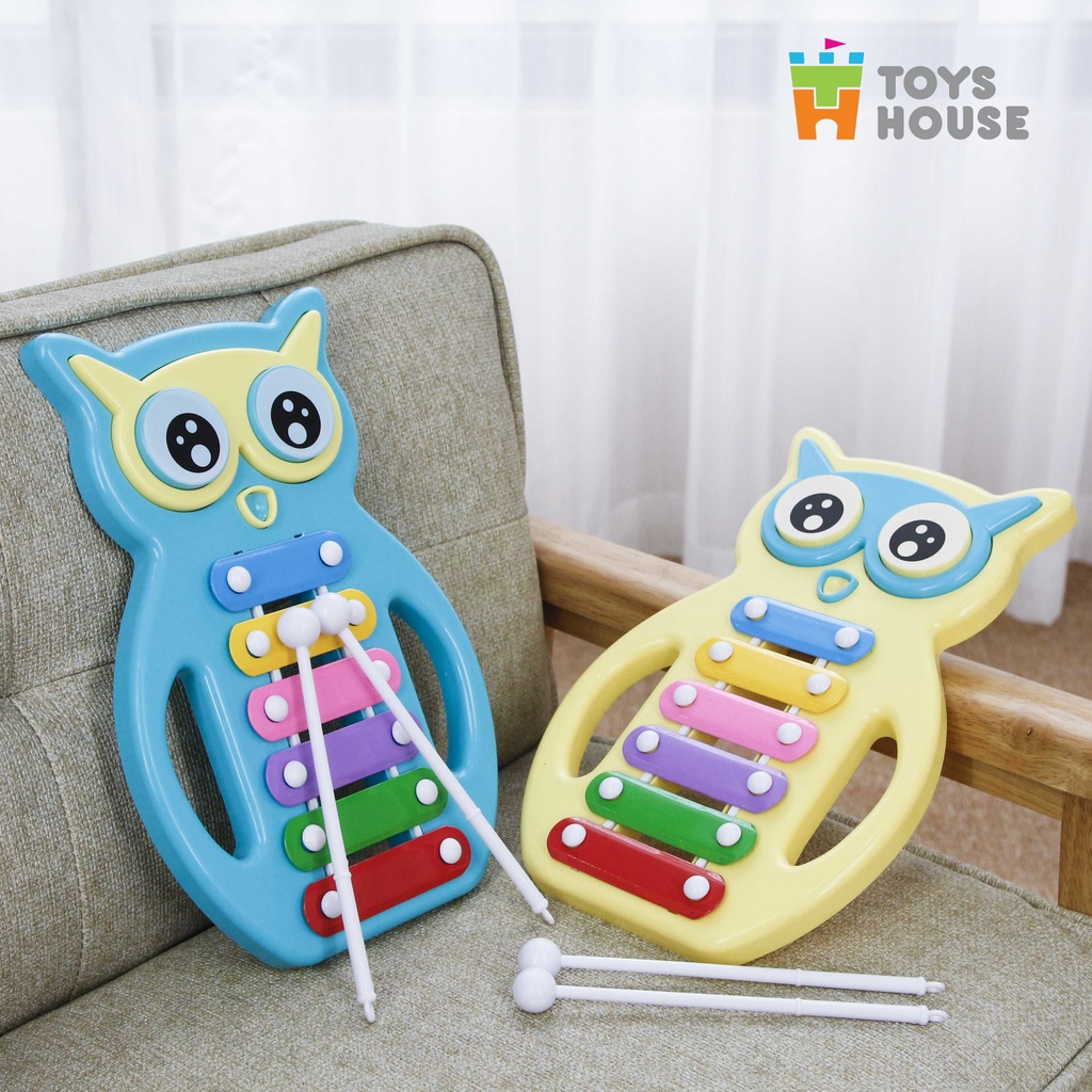 Đồ chơi nhạc cụ- Đàn gõ Xylophone hình cú mèo đáng yêu Toyshouse- Dụng cụ phát triển năng khiếu dành cho bé yêu C601