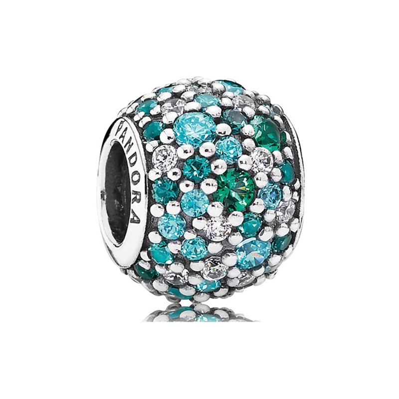 Đại dương xanh pavé pha lê Vòng đeo tay Charm Hạt Quà tặng Đảng