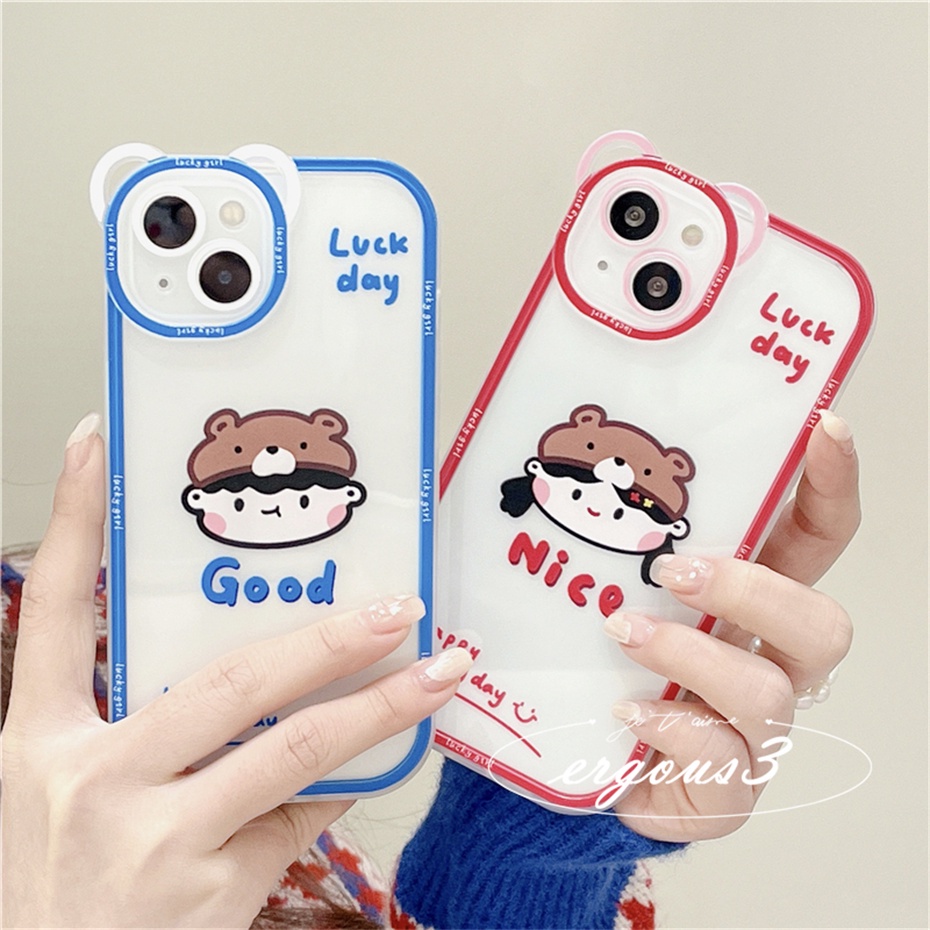 Ốp Điện Thoại Mềm In Hình Gấu Dễ Thương Cho iPhone 14 13 12 11 Pro Max SE2020 X XR Xs Max 7 8 6 6s Plus