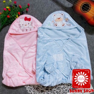 (Được chọn màu) Túi Ủ Trùm Có Chân, khăn choàng quấn hoặc bế Bé sơ sinh chất liệu nhung siêu mịn siêu Ấm / Chăn ủ