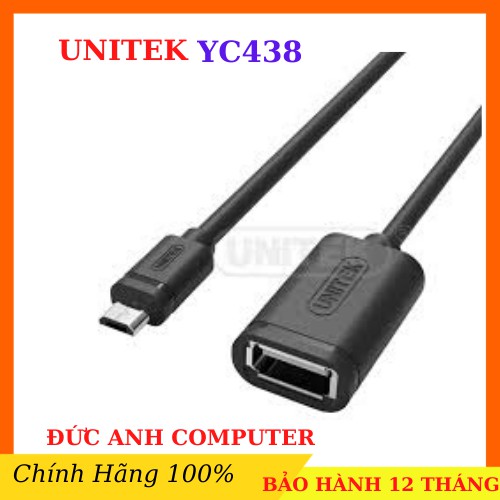 Cáp OTG Chuyển Micro USB sang USB 2.0 Unitek Y-C438- Chính Hãng, Bảo Hành 12 Tháng, 1 Đổi 1