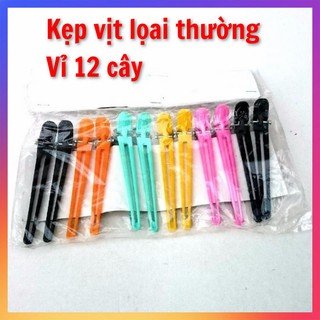 Lố kẹp tóc nhựa mỏ vịt nhiều màu