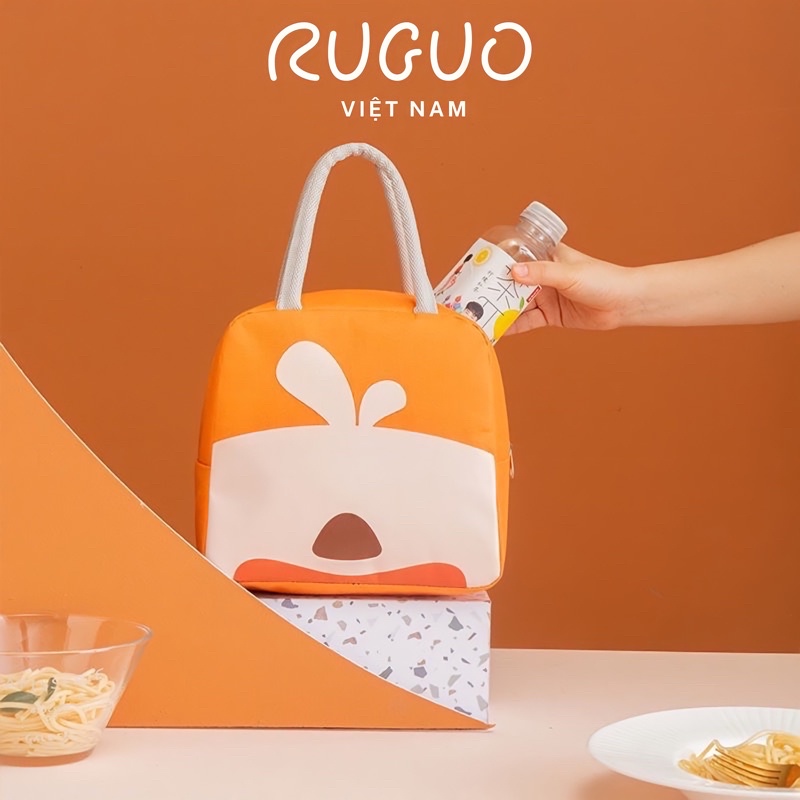 Túi đựng hộp cơm văn phòng hình gấu giữ nhiệt cao cấp ngăn dựng rộng rãi