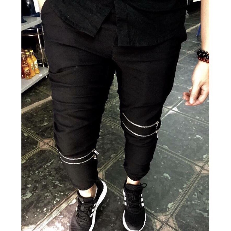 Quần jogger kaki 4 khóa gối