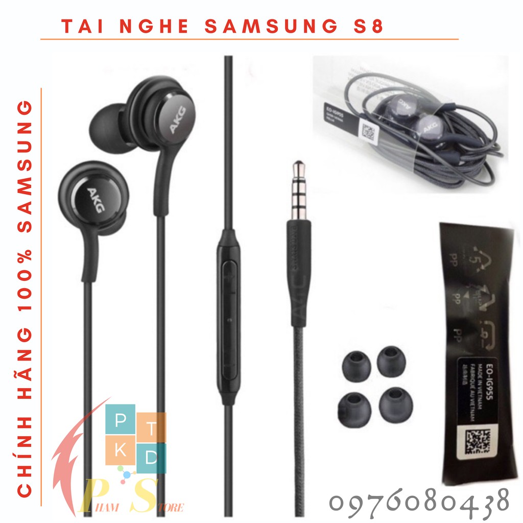 Tai Nghe Samsung Chính Hãng AKG S8 Có Dây Nhét Tai Cho Điện Thoại Samsung S7,S8,S9,S10, Sony, Xiaomi, Oppo Chui Tròn