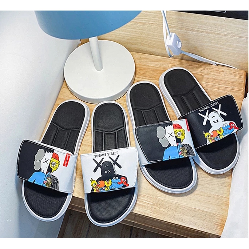 Dép nam nữ Susame Kaws - Dép quai ngang xé dán