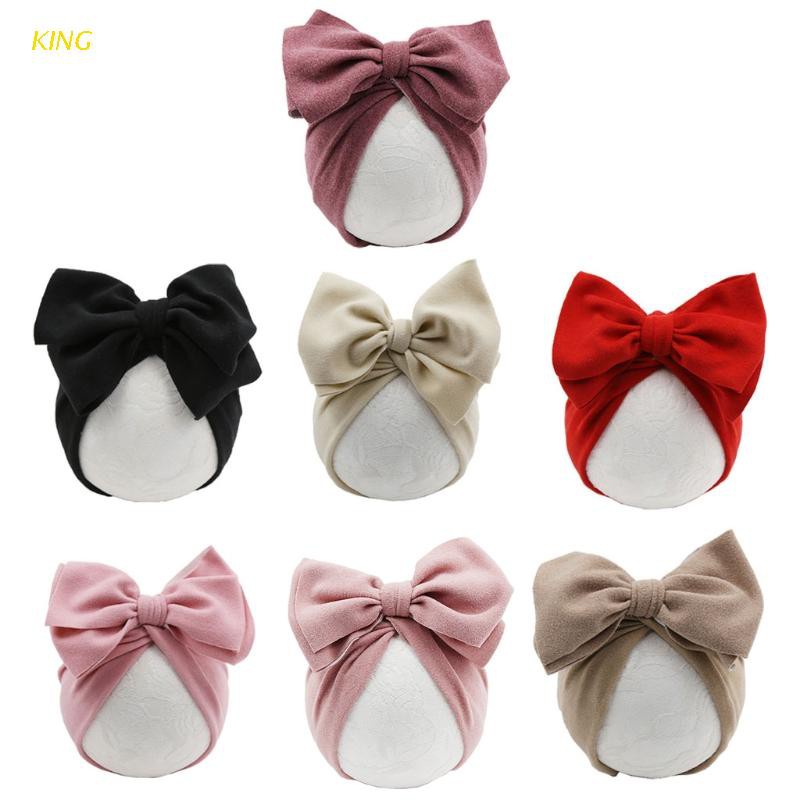 Mũ Turban Bé Gái Thắt Nơ Lớn Đơn Giản Xinh Xắn Làm Phụ Kiện Chụp Ảnh