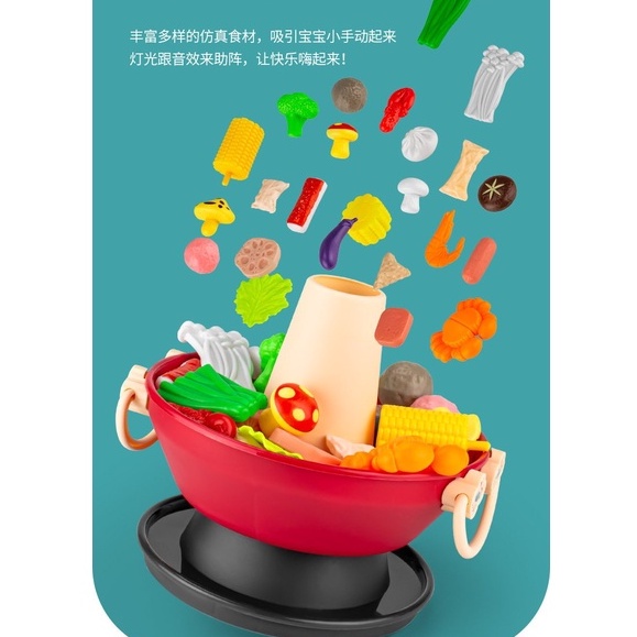 Bộ đồ chơi nấu ăn mô phỏng nồi lẩu set mô hình đồ chơi nhà bếp cho bé sáng tạo ANDATOY AD956