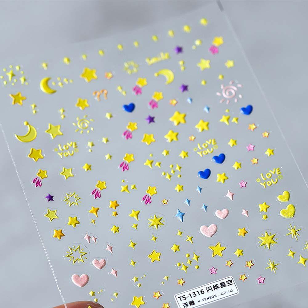 QQMALL Miếng Dán Trang Trí Móng Tay 3D Phong Cách Nhật Bản Thời Trang