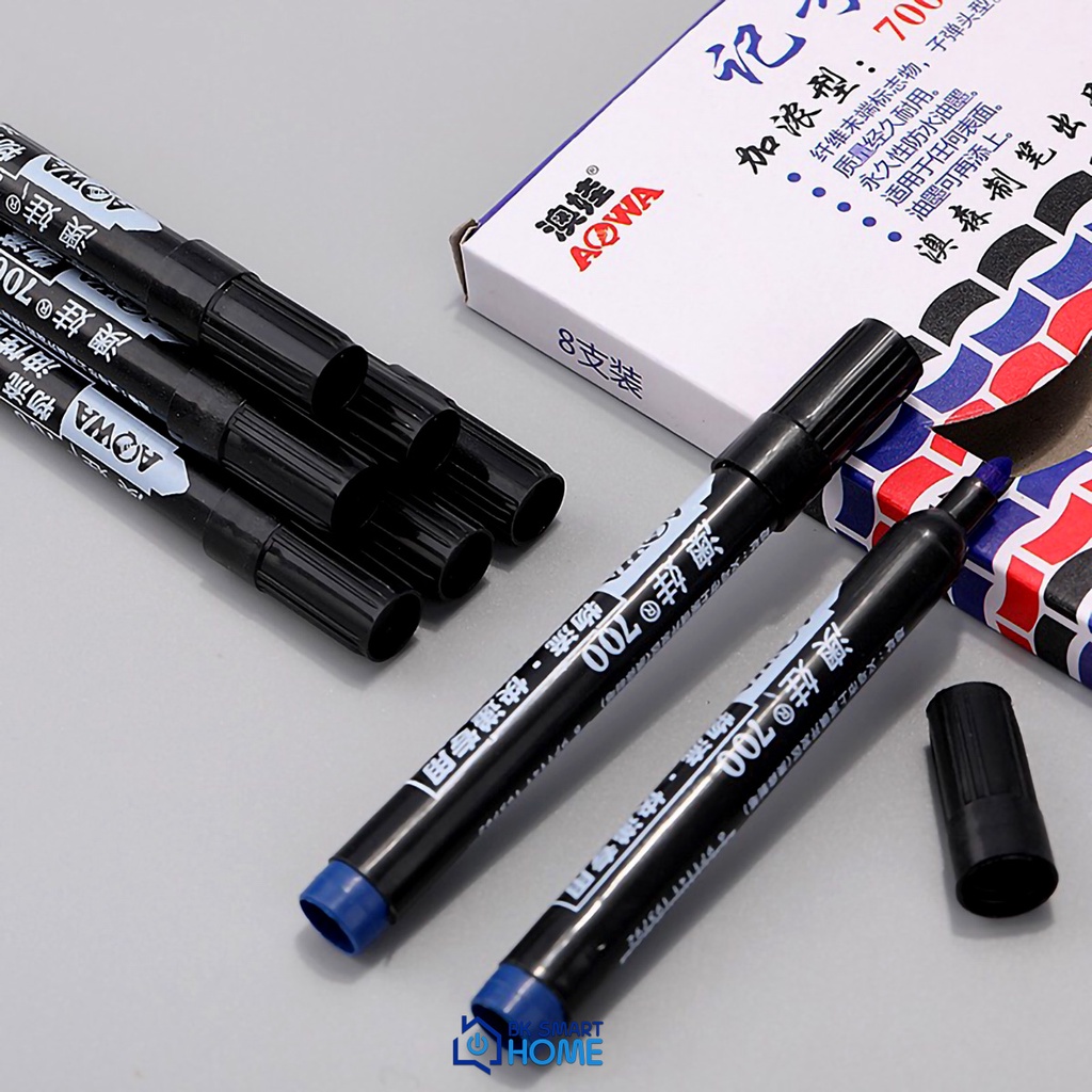 Combo 5 Bút Lông Dầu Đen AOWA TAIWAN 700 giá rẻ - Bút Lông Dầu Màu Đen Mực Không Xóa Được