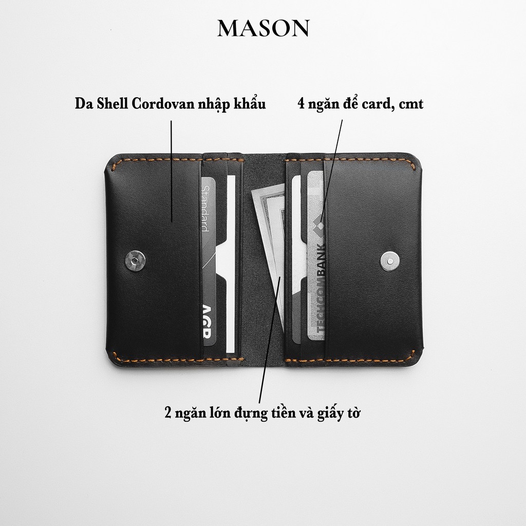 Ví mini cardholder cầm tay nhỏ gọn SCOTT da nhập khẩu Unisex nam nữ thương hiệu MASON - M04