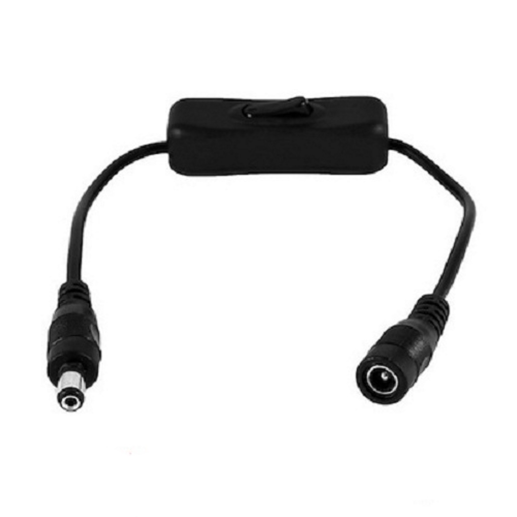 Dây Nối Nguồn DC Có Công Tắc, Dây Nguồn DC Đực Cái 5.5x2.1mm Dây To