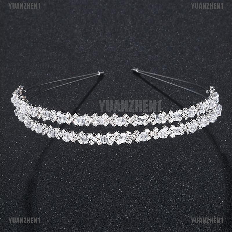 [YUANZHEN1] Vương Miện Cô Dâu Hai Lớp Pha Lê Handmade