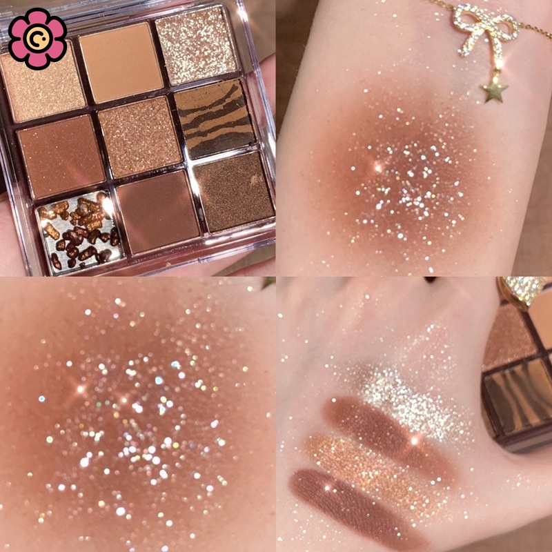 COLOURPOP Bảng Phấn Mắt 9 Màu Nhũ Kim Tuyến Chống Nước Chống Mồ Hôi CRD