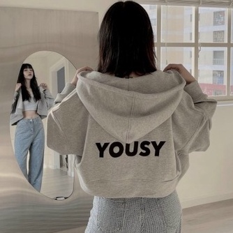 Áo khoác nỉ croptop yousy cá tính nữ 🎁 Nana's House - FREESHIP 🎁 Hoodie nỉ crt form cá tính vintage nữ