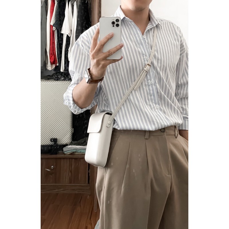 [Order] Túi da nhỏ nam nữ vintage thời trang: nâu, trắng, đen | BigBuy360 - bigbuy360.vn