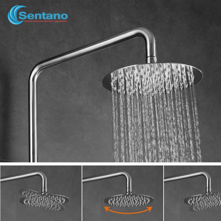 Bộ Sen cây tắm đứng NÓNG LẠNH INOX 304 Sentano (Kiểu tròn) HÀNG ĐÚC cao cấp - Lõi chia nước lớn chảy mạnh