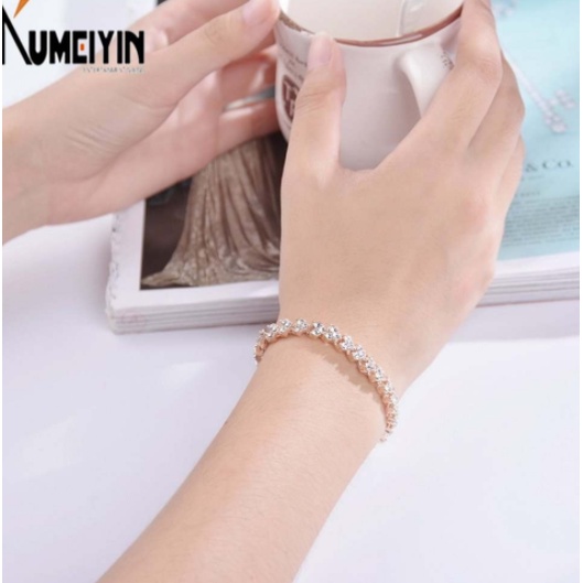 Vòng tay mạ bạc 925 đính đá kim cương nhân tạo