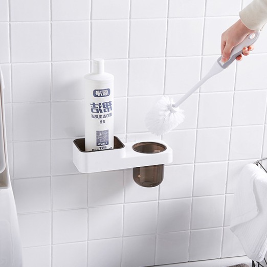 Kệ Nhà Vệ Sinh Toilet treo dụng cụ cọ rửa nhà tắm lắp đặt dính tường