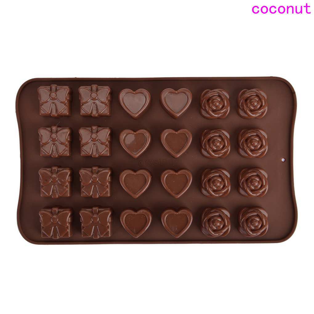 Khuôn Silicone Làm Bánh 24 Ô Hình Trái Tim