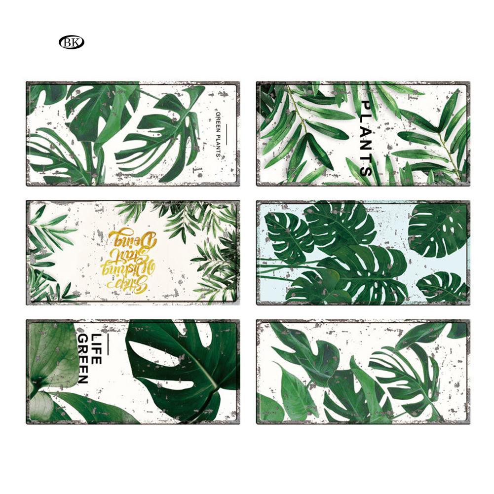 Bình Nước BK Kiểu Dáng Đơn Giản Hiện Đại✿Set 6 Decal Dán Tường Hình Cây Lá Trang Trí Nhà Ở