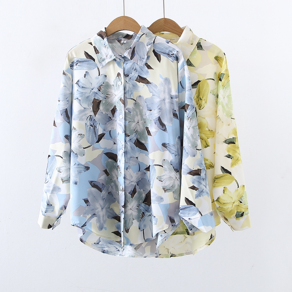 Áo Sơ Mi chiffon Tay Dài In Họa Tiết Thời Trang Mùa Thu Mới Cho Nữ