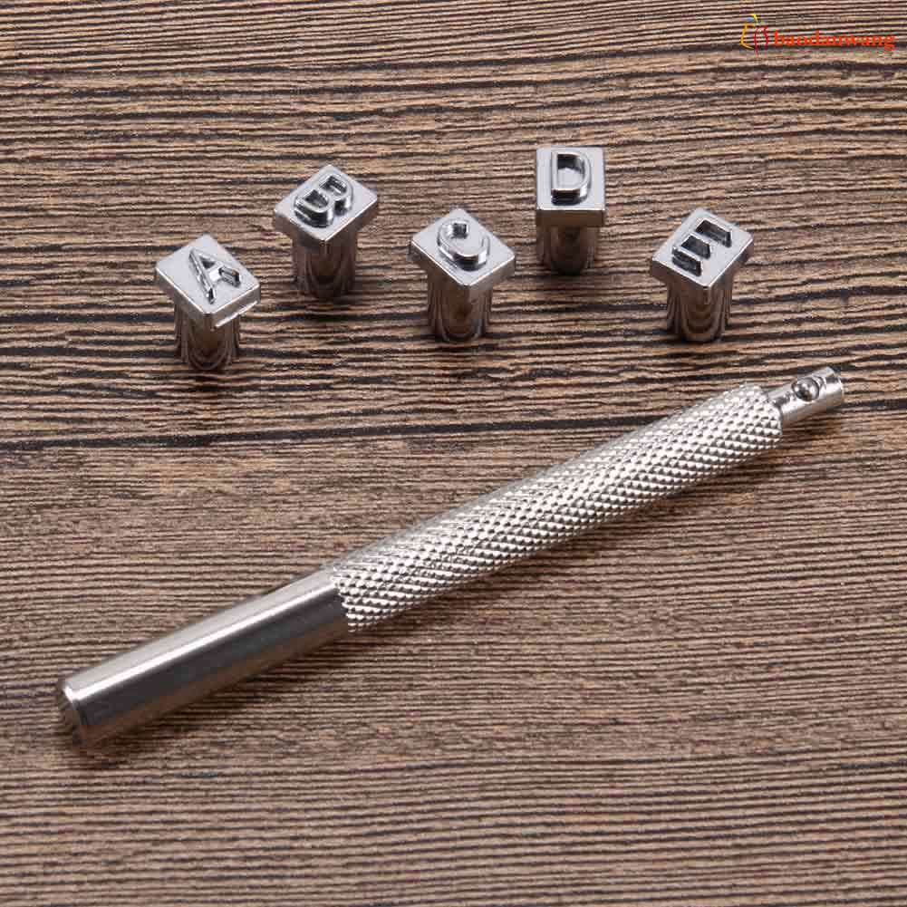 Bộ dụng cụ con dấu dập nổi họa tiết chữ cái/chữ số dùng để gia công chất liệu da