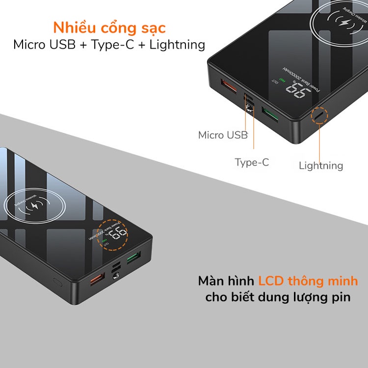 Pin dự phòng sạc nhanh không dây Magic Geek 22.5W