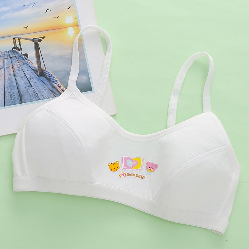 Áo Ngực Cotton Thoáng Khí In Họa Tiết Hoạt Hình Dễ Thương Thời Trang Cho Bé Gái 8-16 Tuổi