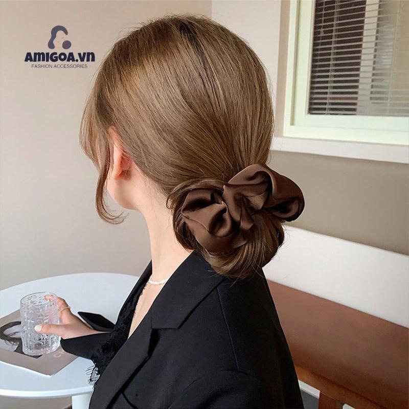 ✨✨Dây Buộc Tóc Bằng Vải Satin Cỡ Lớn Thiết Kế Đơn Giản