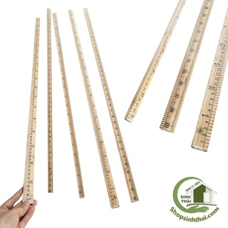 Thước gỗ đo mm, thước dài 1 mét