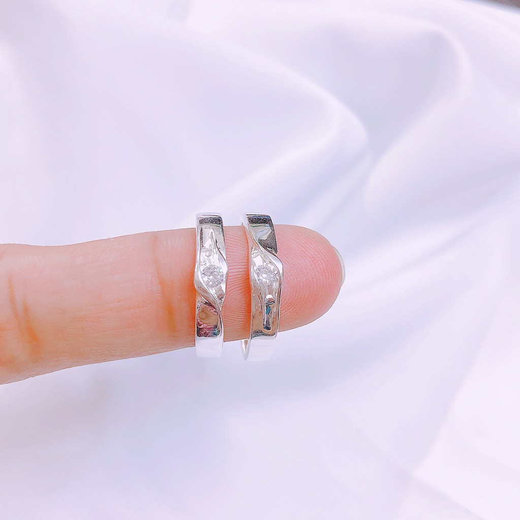 Nhẫn đôi, nhẫn cặp tình yêu JQN chất liệu bạc chuẩn sáng đẹp ms06, món quà tặng ý nghĩa
