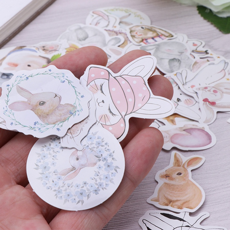 Sticker Pet Hình Thỏ Dễ Thương Dán Trang Trí Sổ Tay DIY