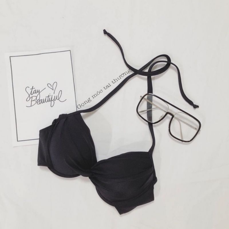 Bikini Lẻ, Áo Bơi Nữ Mút Dày Nâng Ngực Xoắn Đi Biển