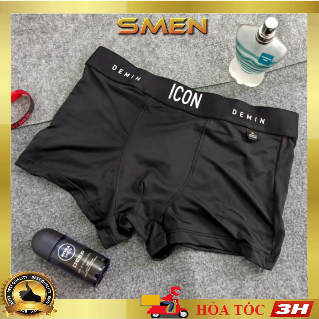 Quần Lót Nam Boxer Thun Lạnh Cotton ICON Co dãn 4 chiều, Quần sịp Nam Cotton Boxer ICON Denim Loại 1 (Che tên) - SMEN