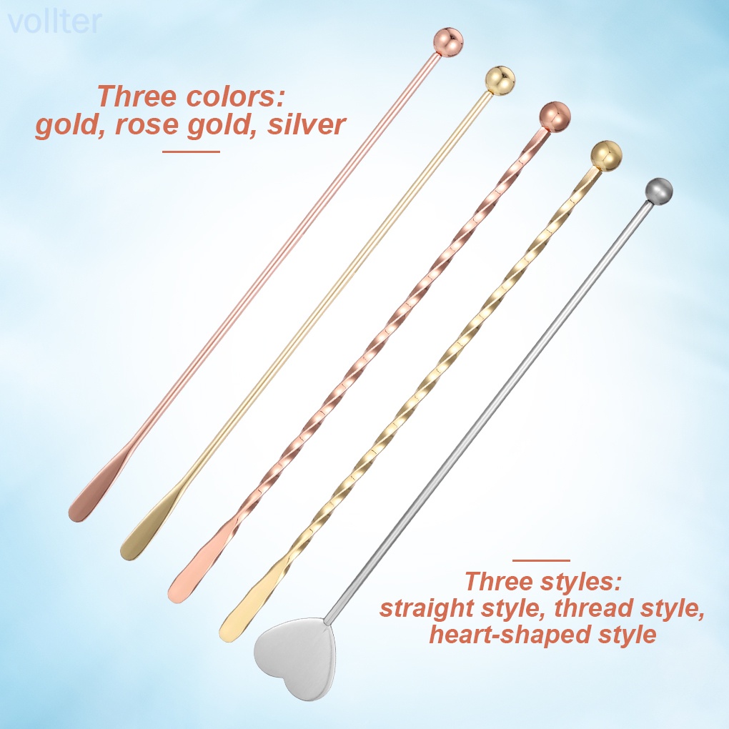 Que khuấy đồ uống 19cm bằng thép không gỉ 304 nhiều màu sắc có thể tái sử dụng