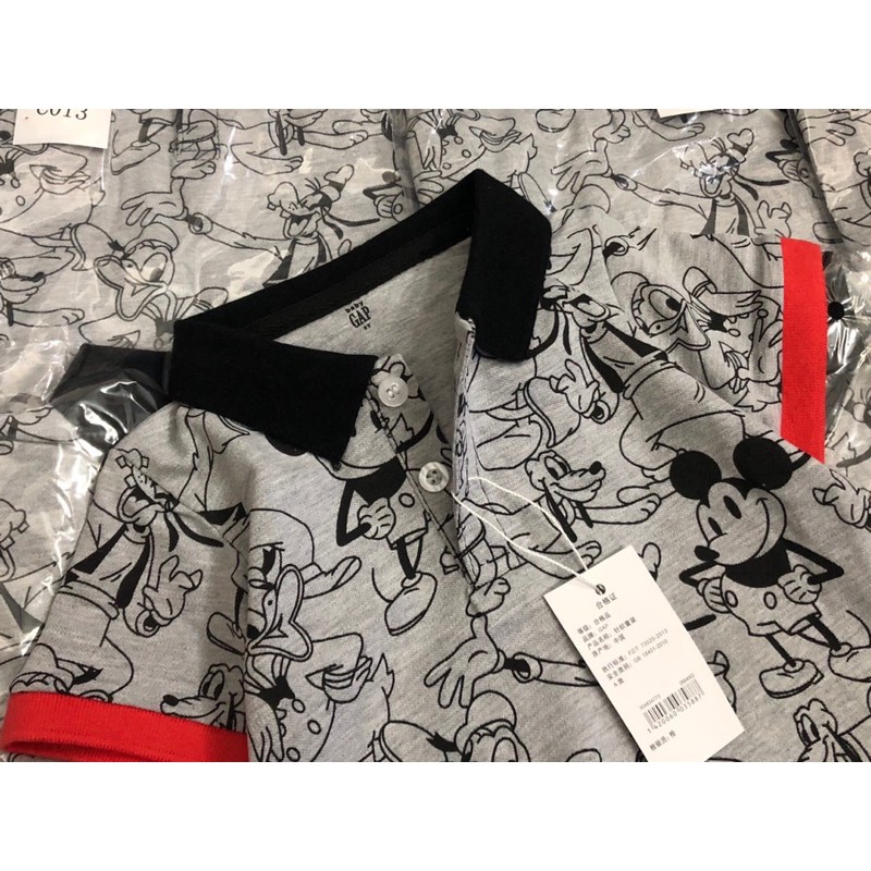 Áo polo cộc tay mickey xám 2-6Y