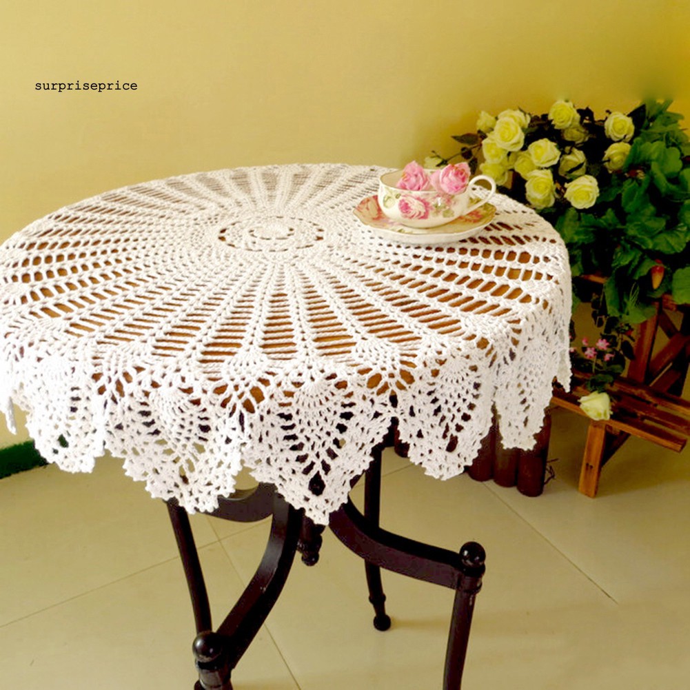 Khăn trải bàn bằng cotton dạng tròn 80cm