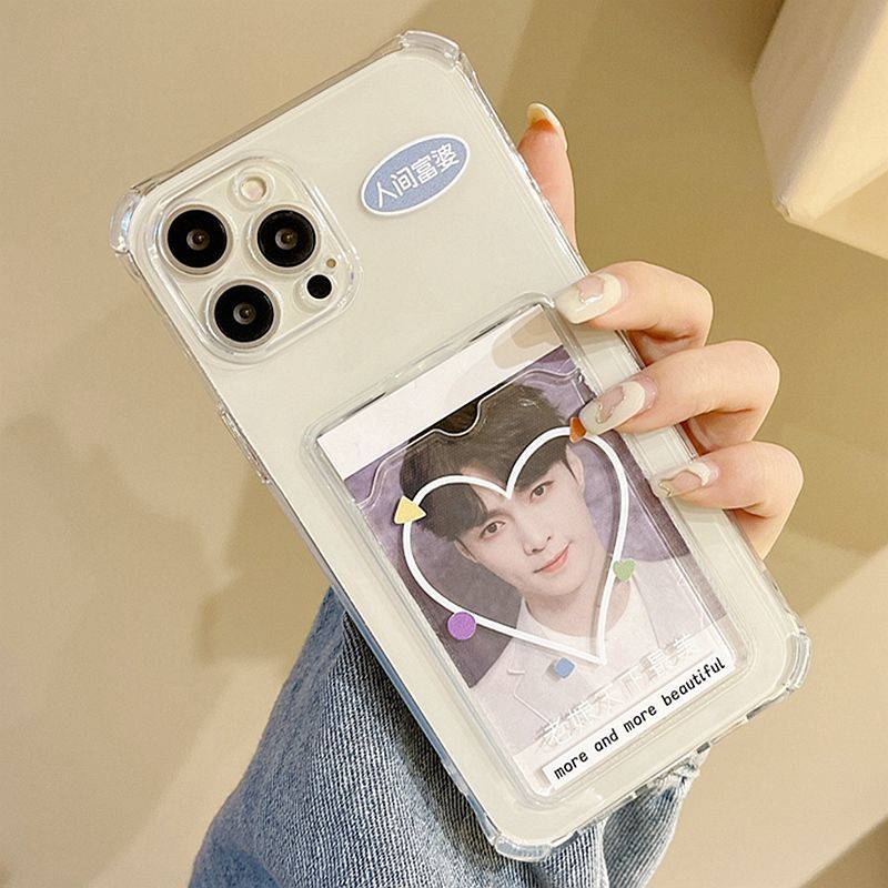 Ốp Điện Thoại TPU Silicon Mềm Trong Suốt Chống Sốc In Hình Trái Tim Cho IPhone 14 13 12 Mini 11 10 Pro XS Max X XR 8 7 6 6S Plus