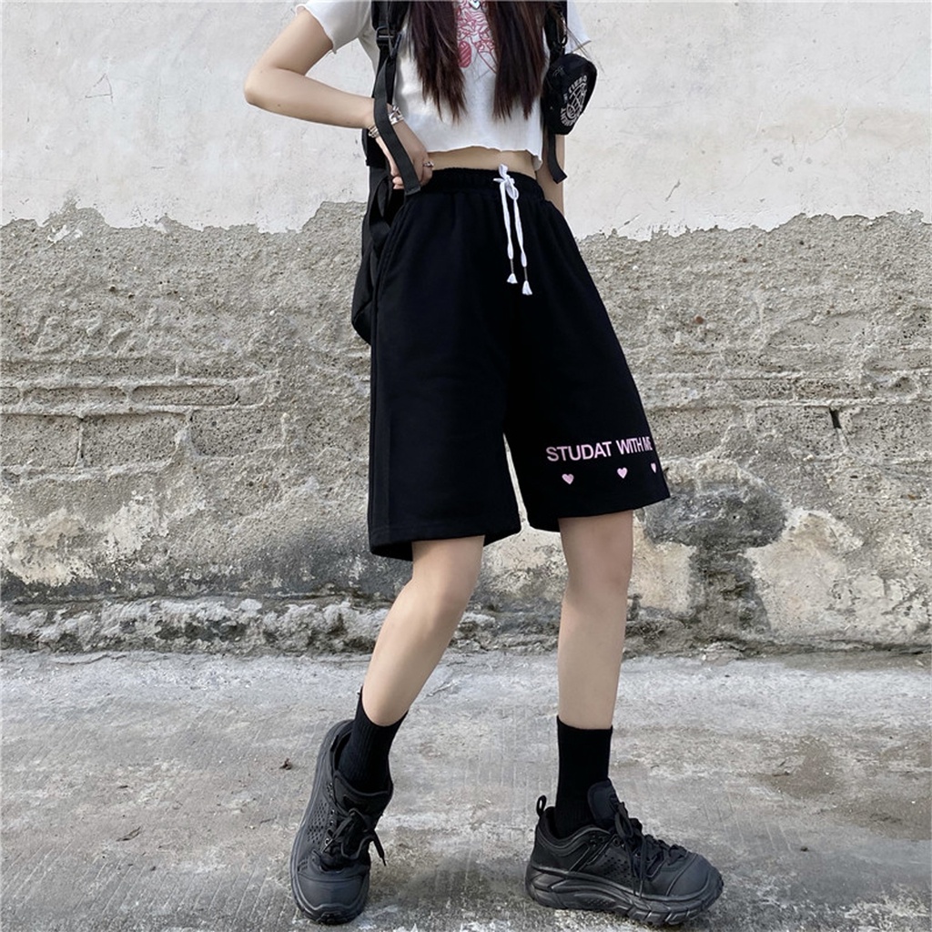 Quần đùi STUDAT HEART nam nữ mặc kiểu dáng Unisex form rộng_GENZOO
