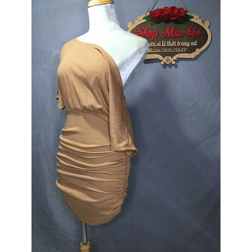 [MẪU MỚI] Đầm Body Lệch Vai Nhún Sườn Thun Borip Thích Hợp Mặc Đi Tiệc Đi Làm Đi Chơi Phù Hợp Với Mọi Phong Cách | BigBuy360 - bigbuy360.vn