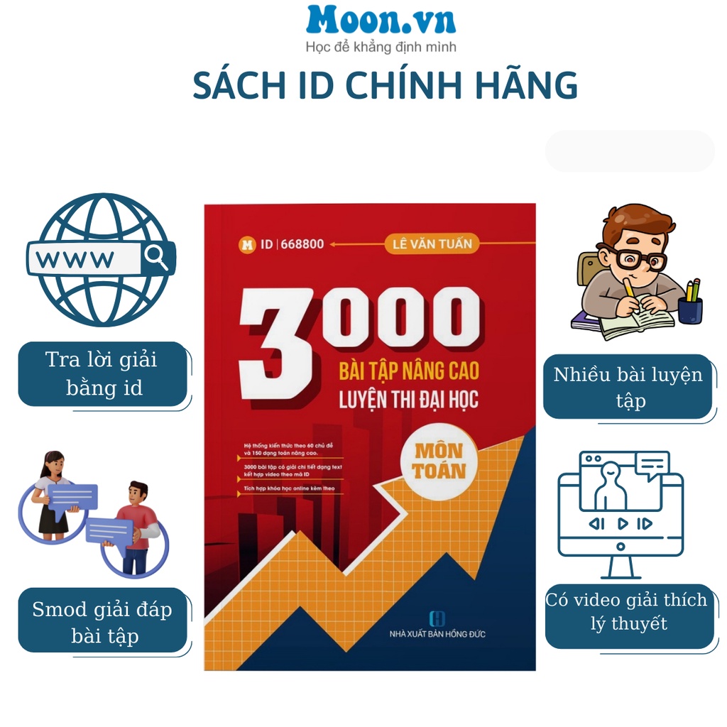 Sách ID ôn luyện thi THPT Quốc gia 2023 môn Toán: 3000 bài tập Nâng cao luyện thi THPTQG - Bản 2022