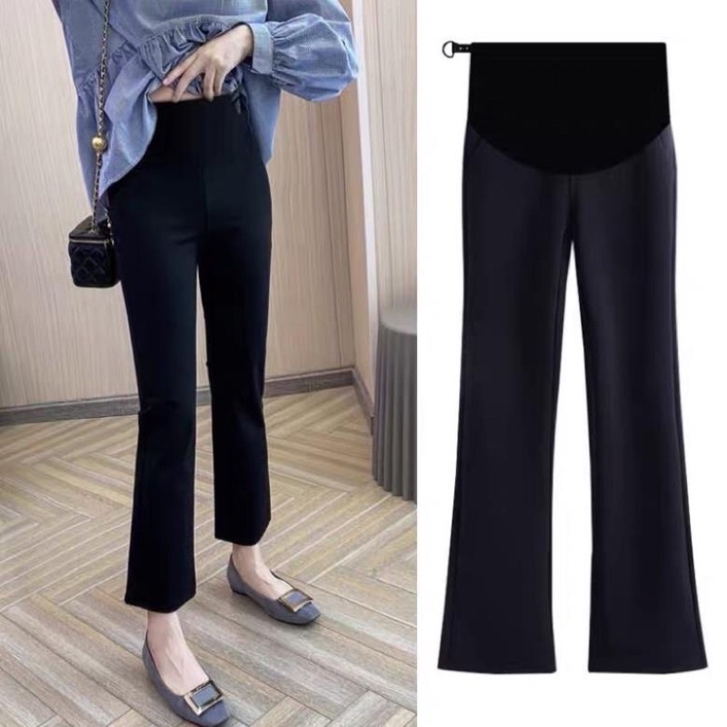 Quần bà bầu dài mùa hè ống loe chất UMI hàn thiết kế cao cấp đẹp giá rẻ QB567