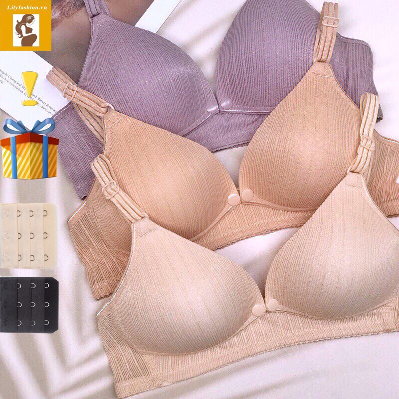 Áo Ngực Bà Bầu,bra áo lót cotton cho con bú và sau sinh không gọng nâng đỡ chống chảy sệ cho mẹ bầu có mở cúc cho bé bú