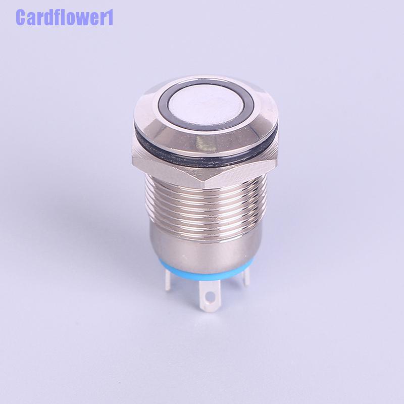 Công Tắc Nhấn Kim Loại 12mm Với Đèn Led Đen