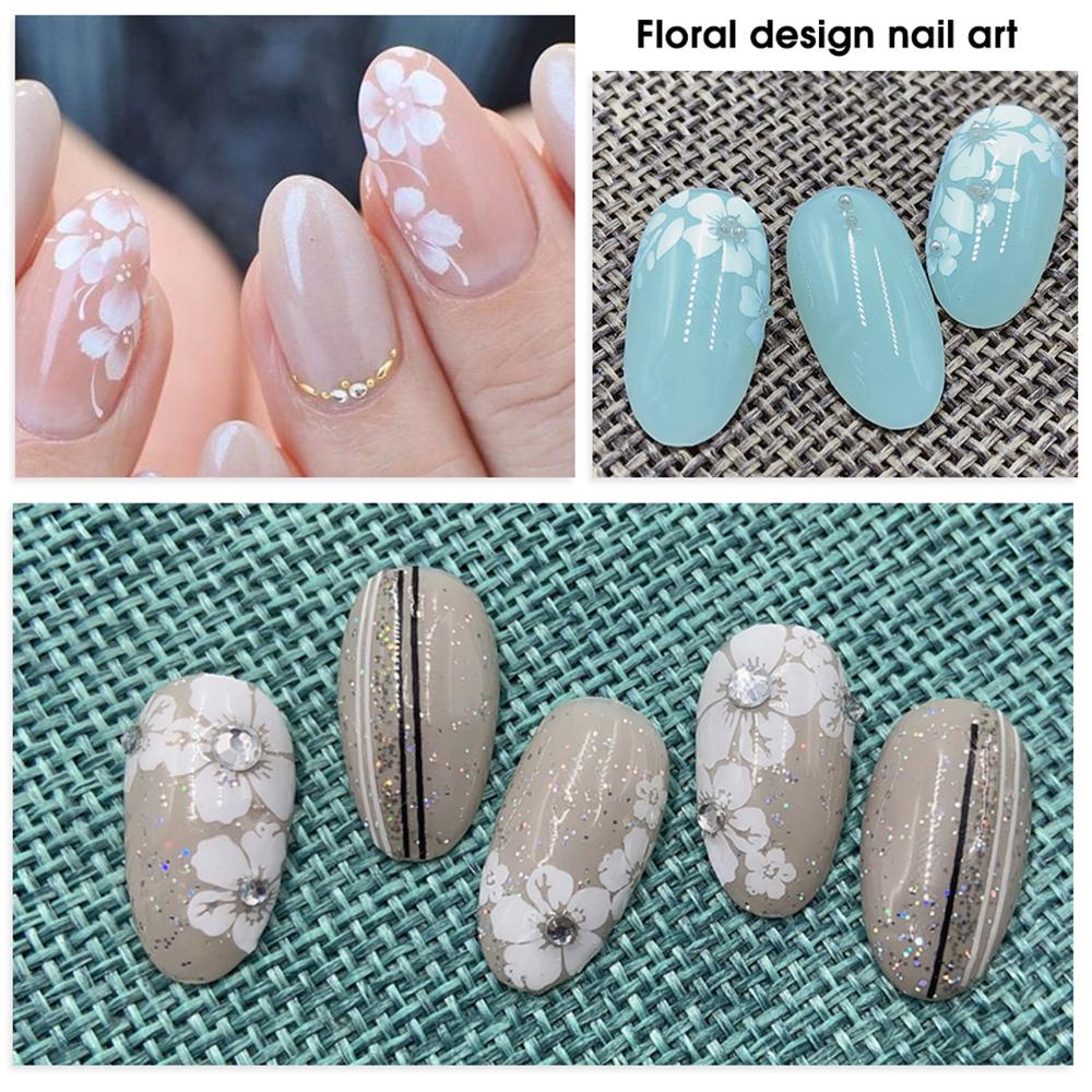 LILYES Miếng Dán Trang Trí Móng Tay Hình Hoa Anh Đào 3D Xinh Xắn